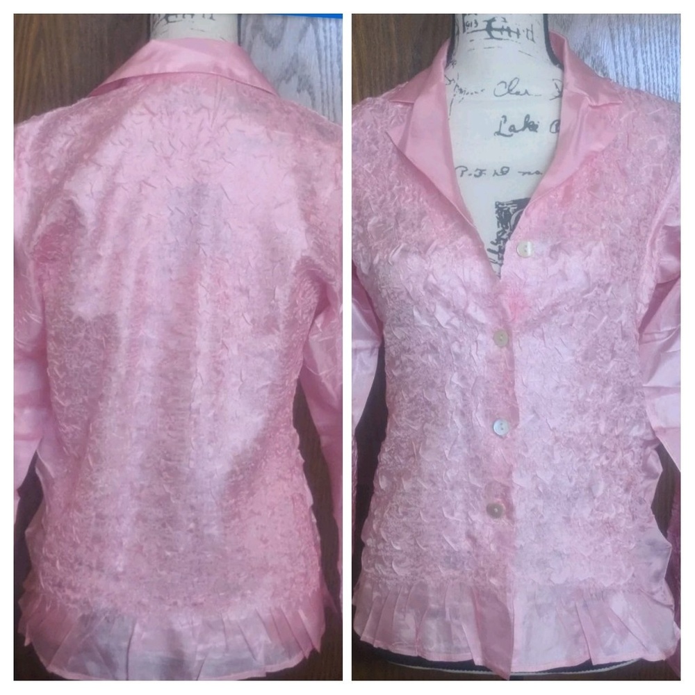 UBU I'll Be Me Woman's Pink Satin Blouse  M